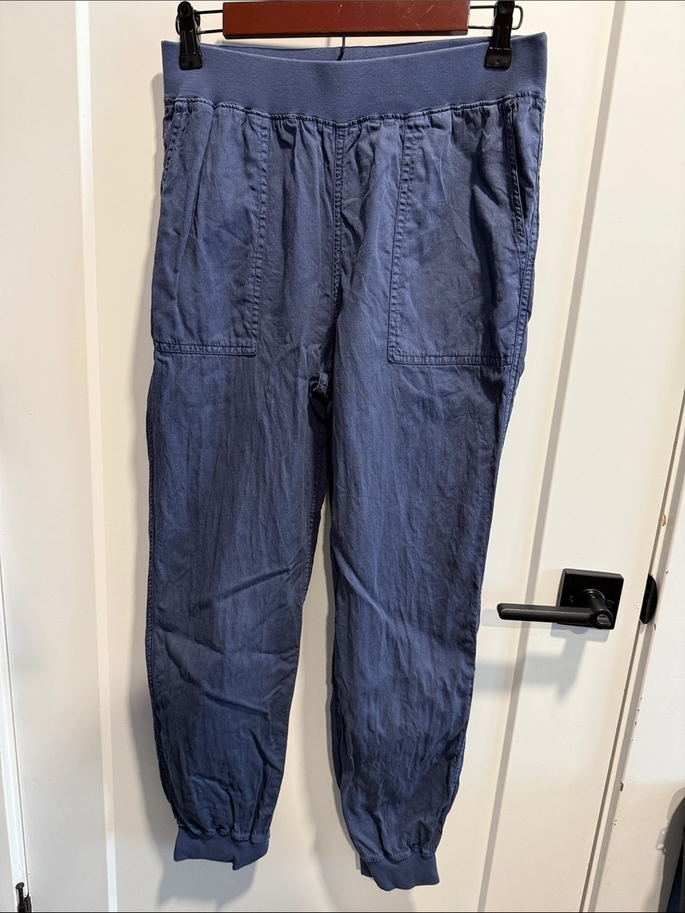 Faherty Slate Blue Elastic-Waist Jogger Pants Size Medium
